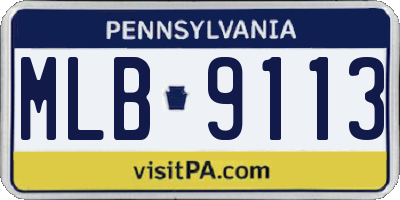 PA license plate MLB9113