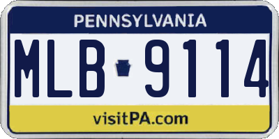 PA license plate MLB9114