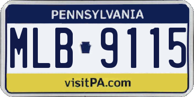 PA license plate MLB9115