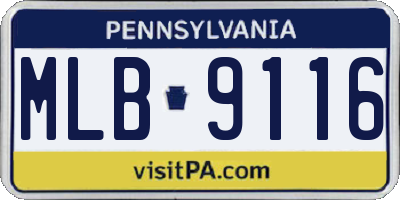 PA license plate MLB9116