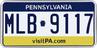 PA license plate MLB9117
