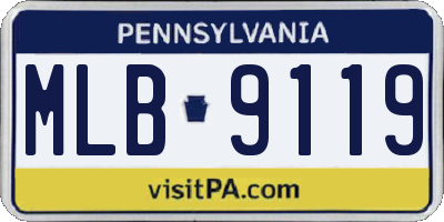 PA license plate MLB9119