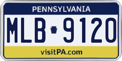 PA license plate MLB9120