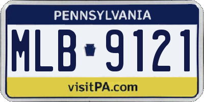 PA license plate MLB9121