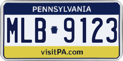 PA license plate MLB9123