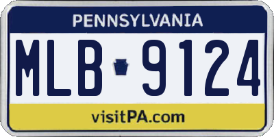 PA license plate MLB9124