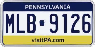 PA license plate MLB9126