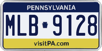 PA license plate MLB9128