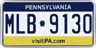 PA license plate MLB9130