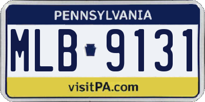 PA license plate MLB9131