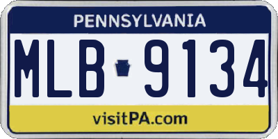 PA license plate MLB9134