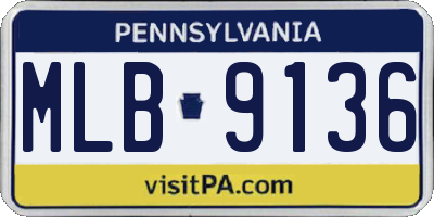 PA license plate MLB9136