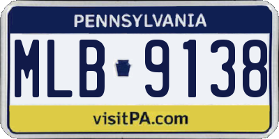 PA license plate MLB9138