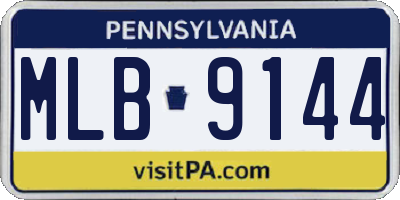 PA license plate MLB9144