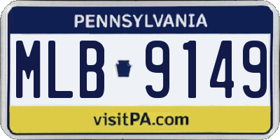 PA license plate MLB9149