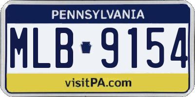 PA license plate MLB9154