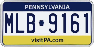 PA license plate MLB9161