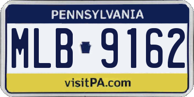 PA license plate MLB9162