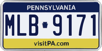 PA license plate MLB9171