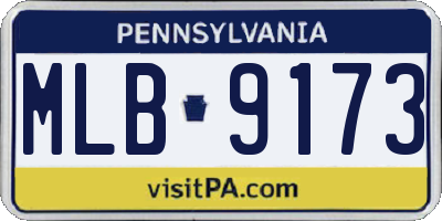 PA license plate MLB9173