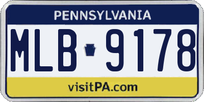 PA license plate MLB9178