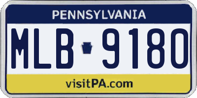PA license plate MLB9180