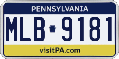 PA license plate MLB9181
