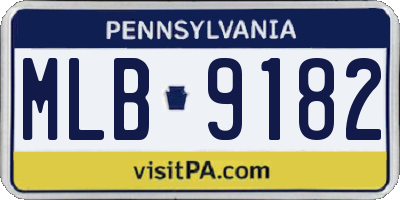 PA license plate MLB9182