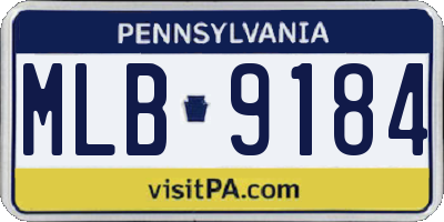 PA license plate MLB9184