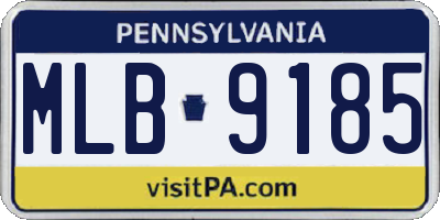 PA license plate MLB9185