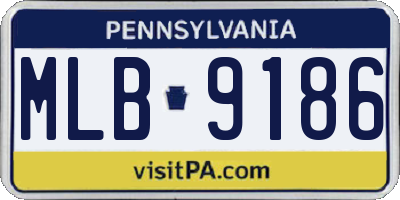 PA license plate MLB9186