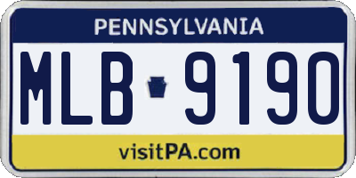 PA license plate MLB9190