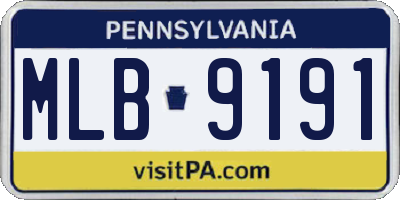 PA license plate MLB9191