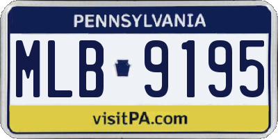 PA license plate MLB9195