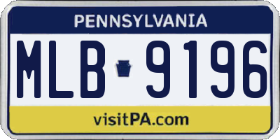 PA license plate MLB9196