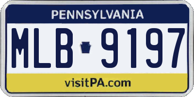 PA license plate MLB9197