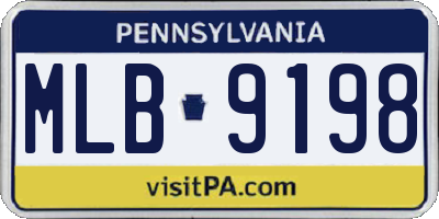 PA license plate MLB9198