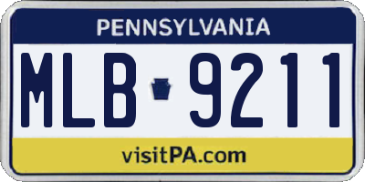 PA license plate MLB9211