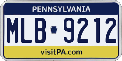 PA license plate MLB9212
