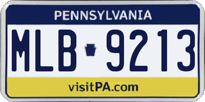 PA license plate MLB9213