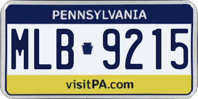 PA license plate MLB9215