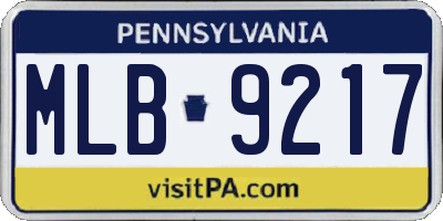 PA license plate MLB9217