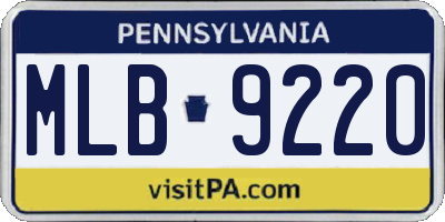 PA license plate MLB9220