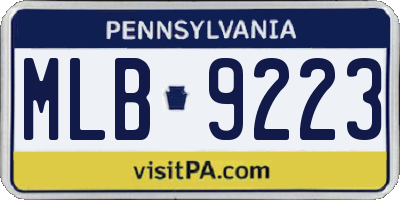 PA license plate MLB9223