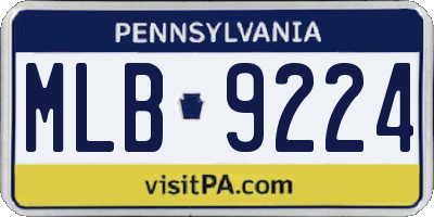 PA license plate MLB9224
