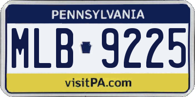 PA license plate MLB9225