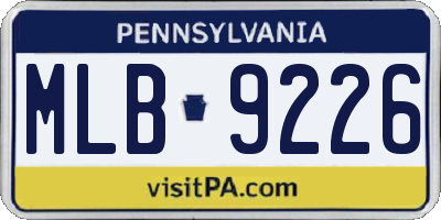 PA license plate MLB9226