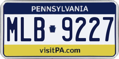 PA license plate MLB9227