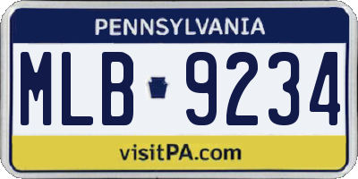 PA license plate MLB9234