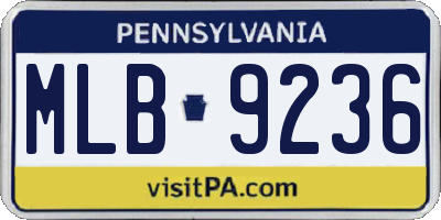 PA license plate MLB9236